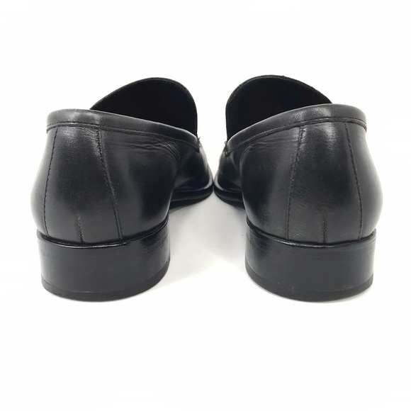 Emporio Armani Mens Leather Slip On Loafers Size 44 Black main image 7